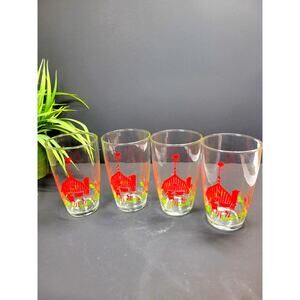 4 Vintage Libbey Friendly Farm Mobile Gas Give-Away Pegasus Weather Vane